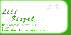 lili kiszel business card